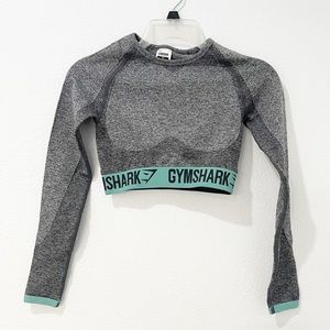 Medium Gymshark Flex Long Sleeve Crop Dusky Teal